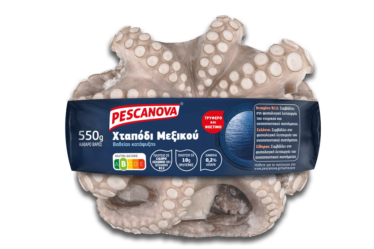 Χταπόδι Ολόκληρο Μεξικού Κατεψυγμένο Pescanova (620gr – κ.β.550gr)