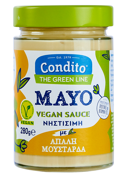 Condito Α.Ε.Β.Ε. Τροφίμων Μαγιονέζα Vegan με Απαλή Μουστάρδα The Green Line Condito (280 g)