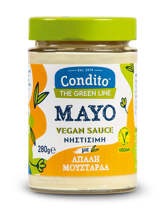 Condito Α.Ε.Β.Ε. Τροφίμων Μαγιονέζα Vegan με Απαλή Μουστάρδα The Green Line Condito (280 g)