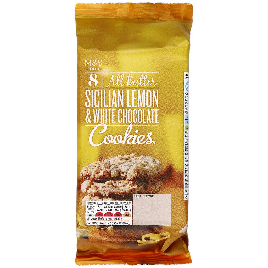 Marks & Spencer Μπισκότα βουτύρου με κομμάτια βελγικής λευκής σοκολάτας Marks & Spencer (200 g)