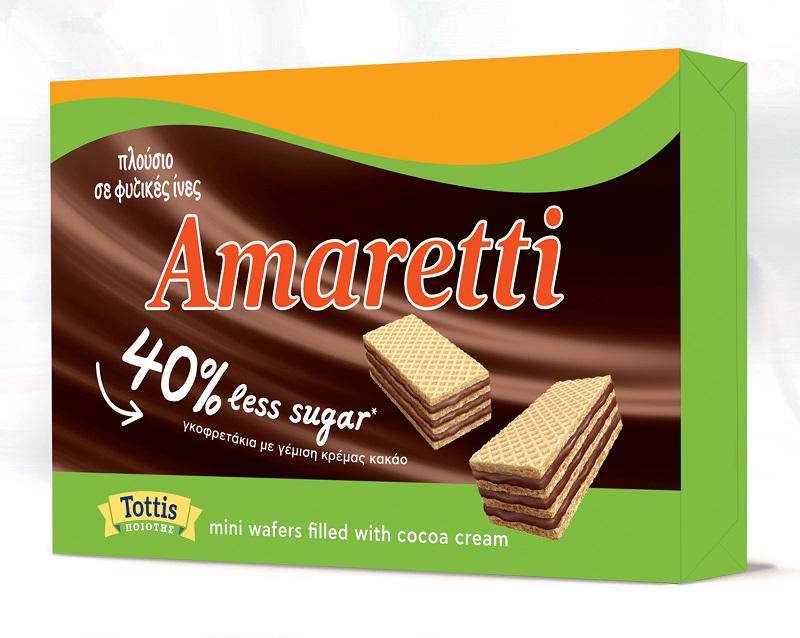Bingo Γκοφρέτα Κακάο με 40% λιγότερη Ζάχαρη Amaretti (68g)