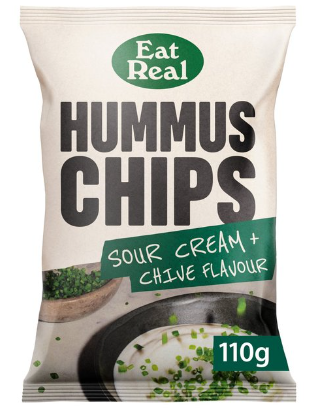 Kalamea Foods Σνακ από χούμους με Sour Cream και Σχοινόπρασο Eat Real (110g)