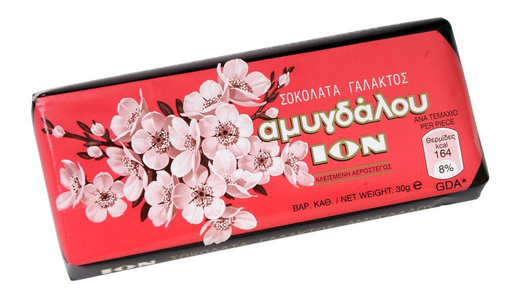 Σοκολάτα γάλακτος αμυγδάλου ΙΟΝ (30g)