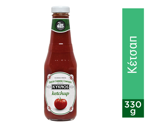 Κέτσαπ Απλό σε Γυάλινη Φιάλη Κύκνος (330 g)