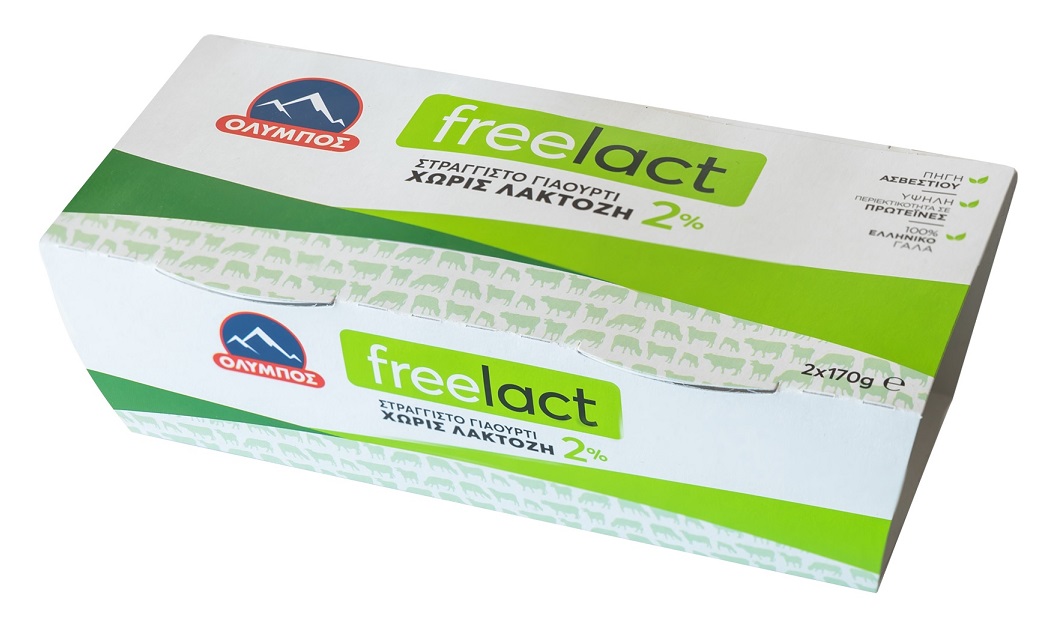 Γιαούρτι στραγγιστό Freelact 2% λιπαρά ΟΛΥΜΠΟΣ (2×170 g)