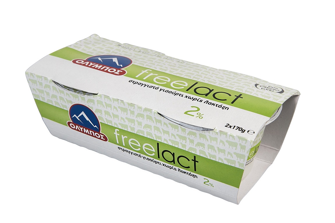 Γιαούρτι στραγγιστό Freelact 2% λιπαρά Όλυμπος (2×170 g)