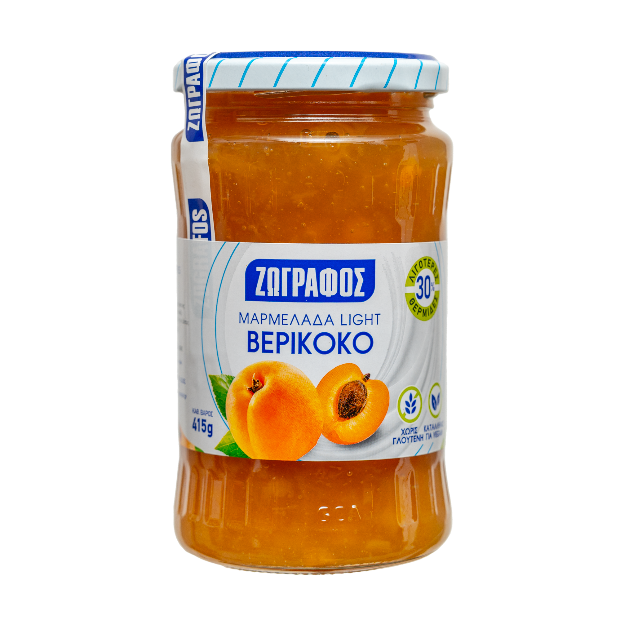 Ζωγράφος Μαρμελάδα Βερίκοκο Light με Φρουκτόζη Ζωγράφος (415 g)