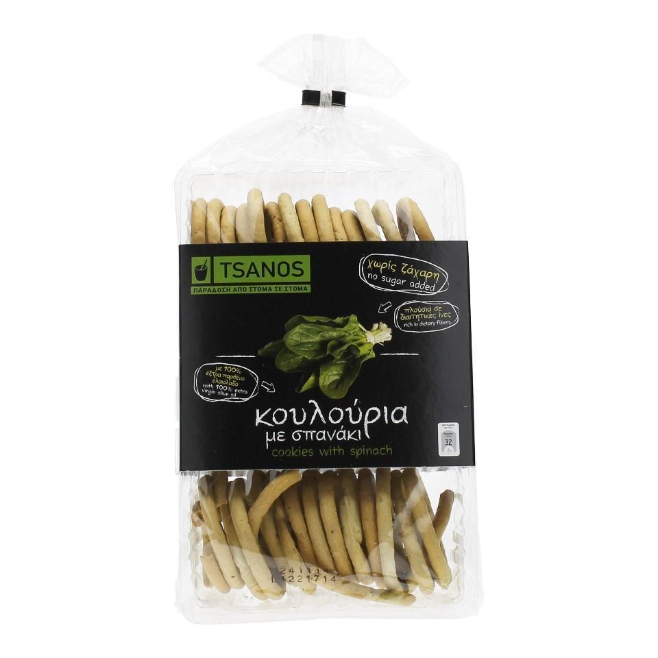 Κουλούρια με Σπανάκι Χωρίς Ζάχαρη Τσανός (200 g)
