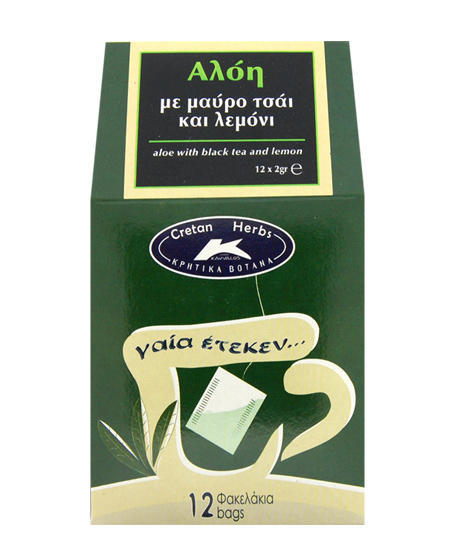 Αλόη με Μαύρο Τσάι και Λεμόνι 12 φακελάκια Cretan Herbs (24 g)
