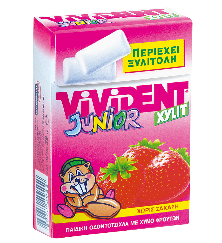 Τσίχλες Φρούτα Xylit Junior Vivident (29g)