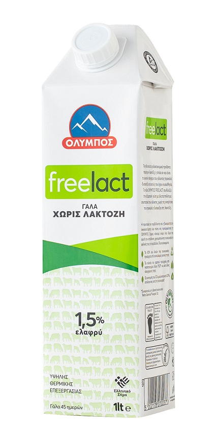 Γάλα Χωρίς Λακτόζη Freelact 1.5% λιπαρά ΟΛΥΜΠΟΣ (1lt)