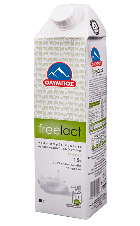 Γάλα Χωρίς Λακτόζη Freelact 1.5% λιπαρά Όλυμπος (1lt)