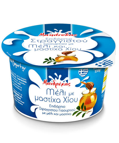 Επιδόρπιο στραγγιστού γιαουρτιού με Μέλι και Μαστίχα Χίου Μανδρέκας (150 g)