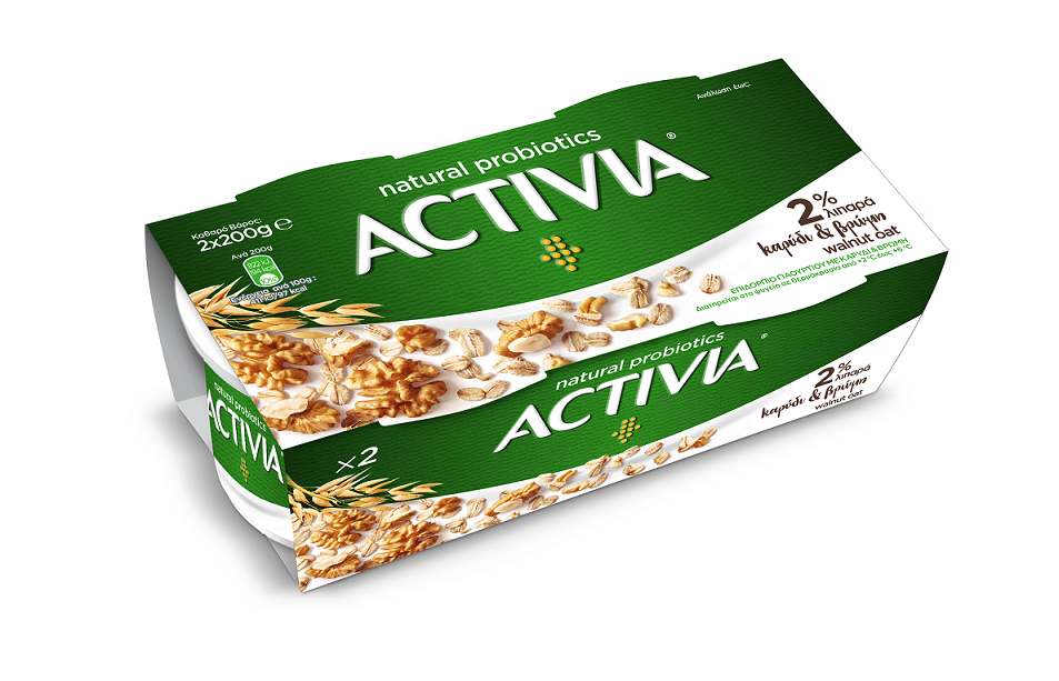 Επιδόρπιο Γιαουρτιού με Καρύδι και Βρώμη Activia (2x200 g) | E-f | Snif.gr
