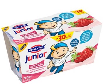 Επιδόρπιο Γιαουρτιού Junior Φράουλα Φάγε (2×140 g) -0,30€