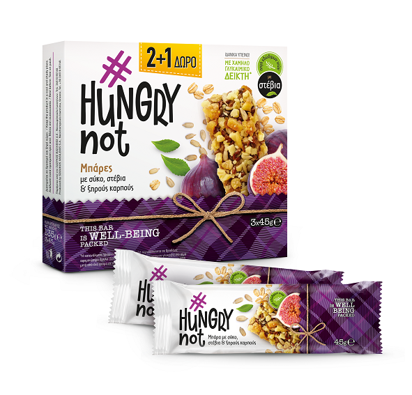 Μπάρα με Σύκο,Στέβια και Ξηρούς Καρπούς 2+1 Hungry Not (135g)