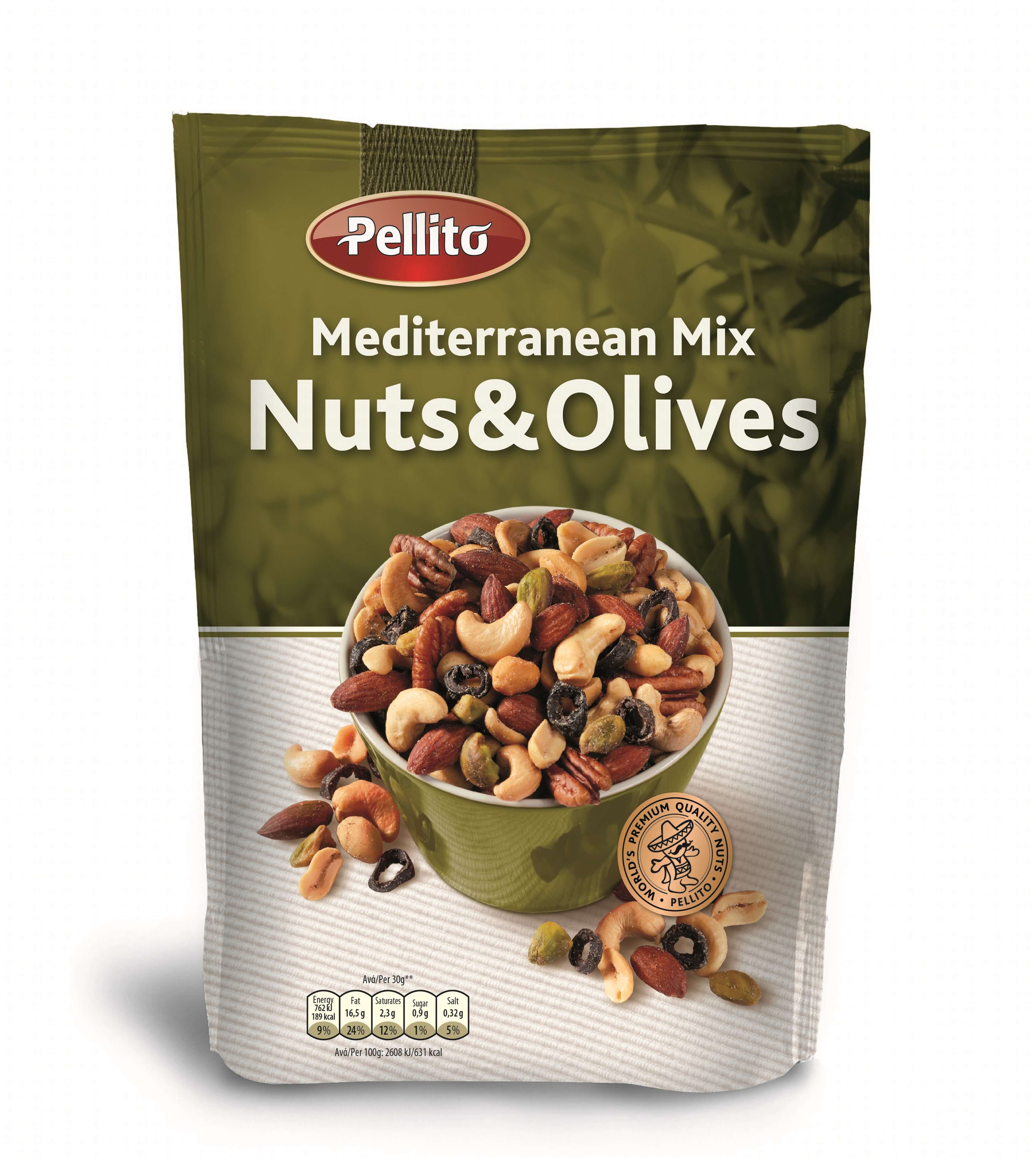 Ανάμεικτοι Ξηροί Καρποί με Ελιά Pellito (125g)