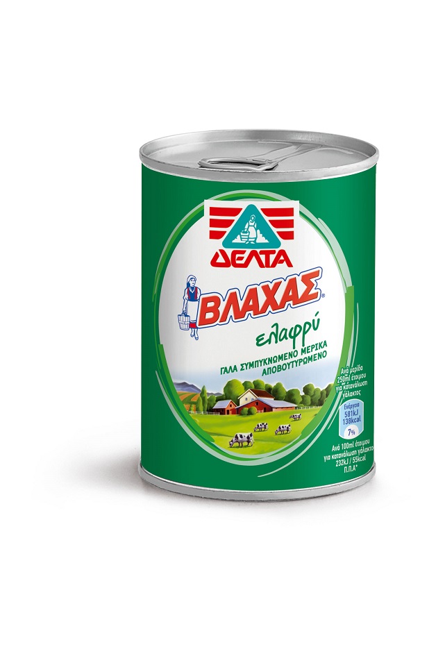Γάλα Συμπυκνωμένο Βλάχας Ελαφρύ Δέλτα (410g)