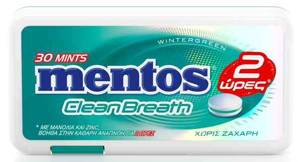 Καραμέλες Wintergreen Clean Breath Mentos (21g)