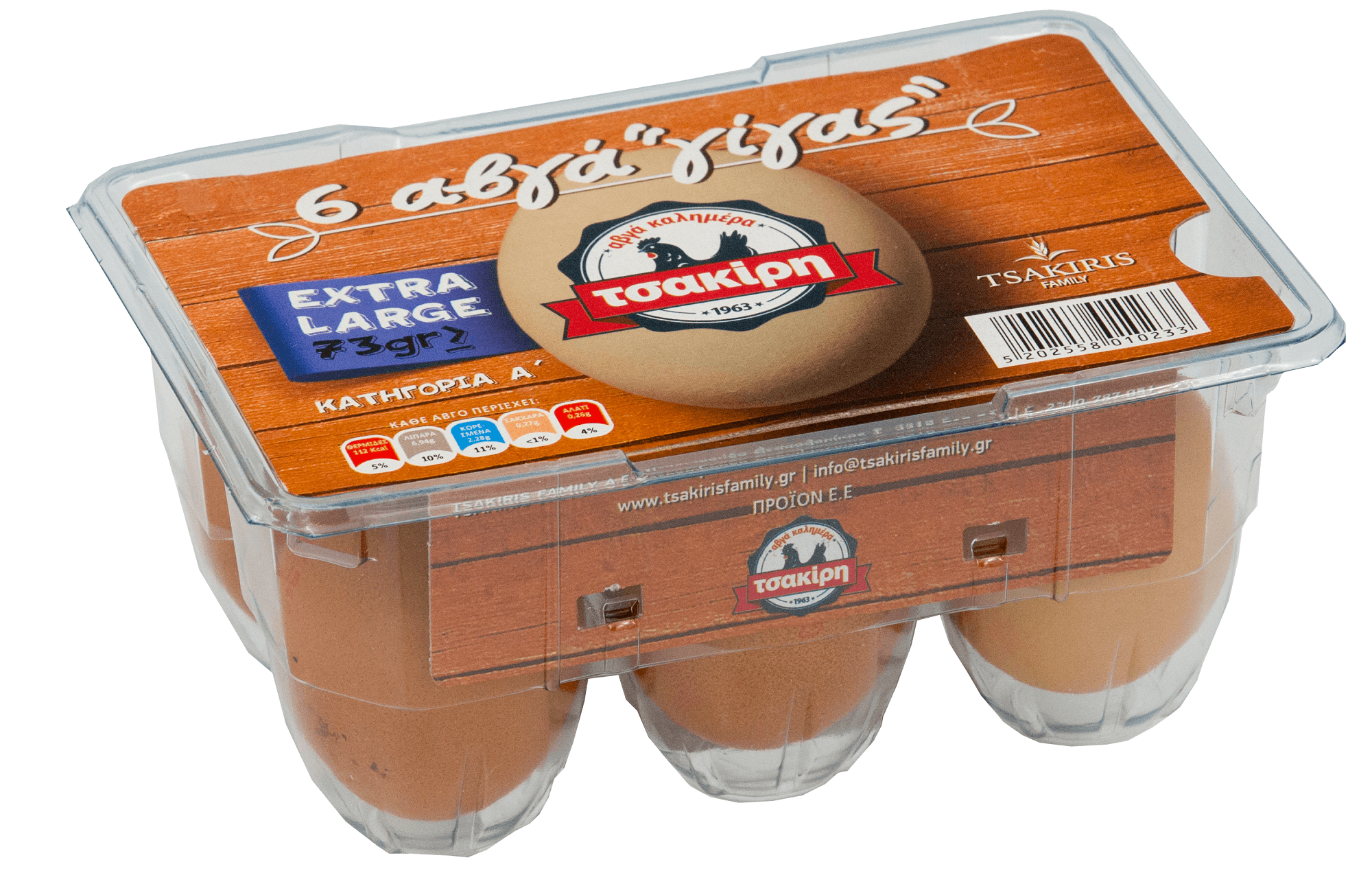 Αυγά Γίγας 6αδα Τσακίρη (73+g)