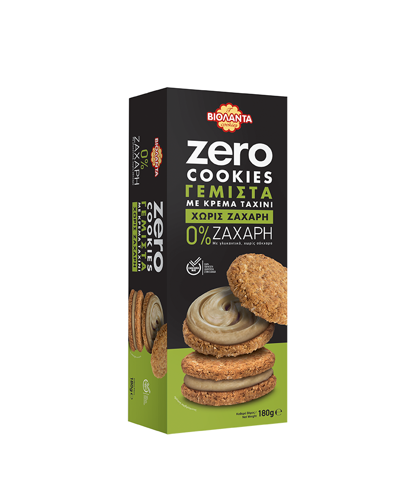 Βιολάντα Μπισκότα Zero Cookies Γεμιστά με Ταχίνι Βιολάντα (180g)
