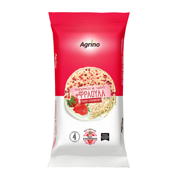 Agrino Ρυζογκοφρέτα με Γιαούρτι και Φράουλα Agrino (60g)