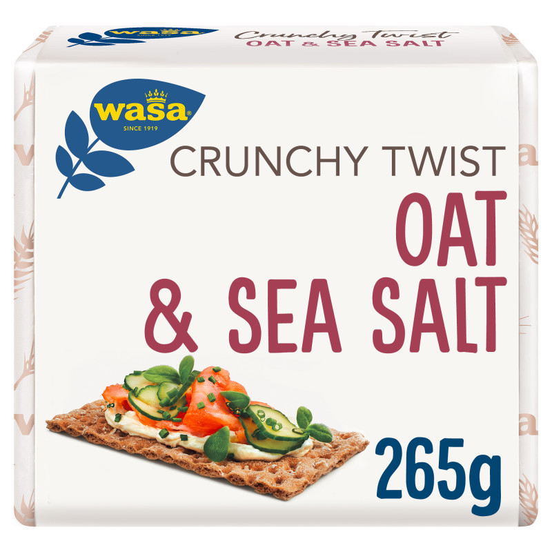 Barilla Φρυγανιές Crunchy twist Βρώμη & Θαλασσινό Αλάτι Wasa (265g)