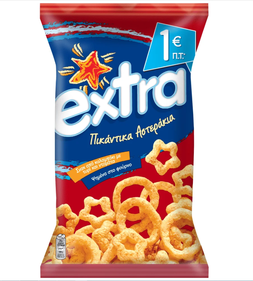 Mondelez Σνακ καλαμποκιού αστεράκι πικάντικο, Extra (85g)
