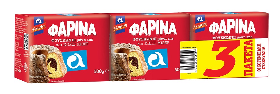 Elbisco Αλεύρι Φαρίνα Οικογενειακή Συσκευασία Αλλατίνη (3x500g)