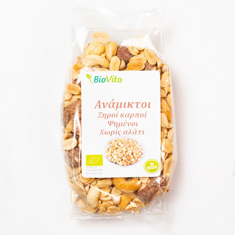 Biovita Ανάμικτοι Ξηροί Καρποί Ψημένοι Χωρίς Αλάτι Biovita (150g)