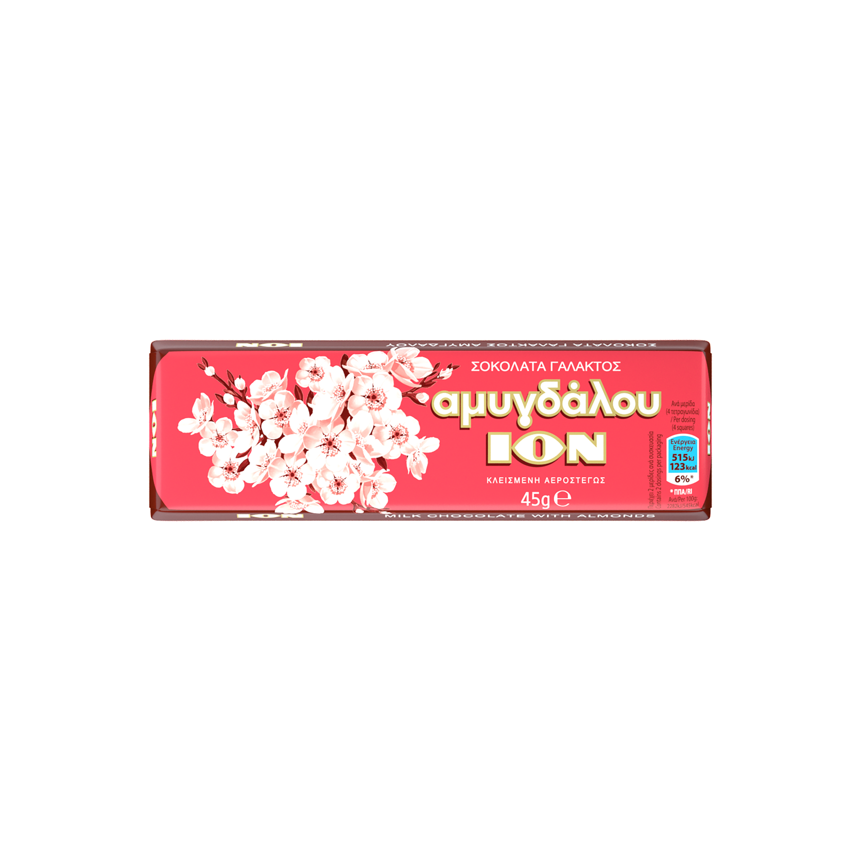 Σοκολάτα γάλακτος αμυγδάλου ΙΟΝ (45g)