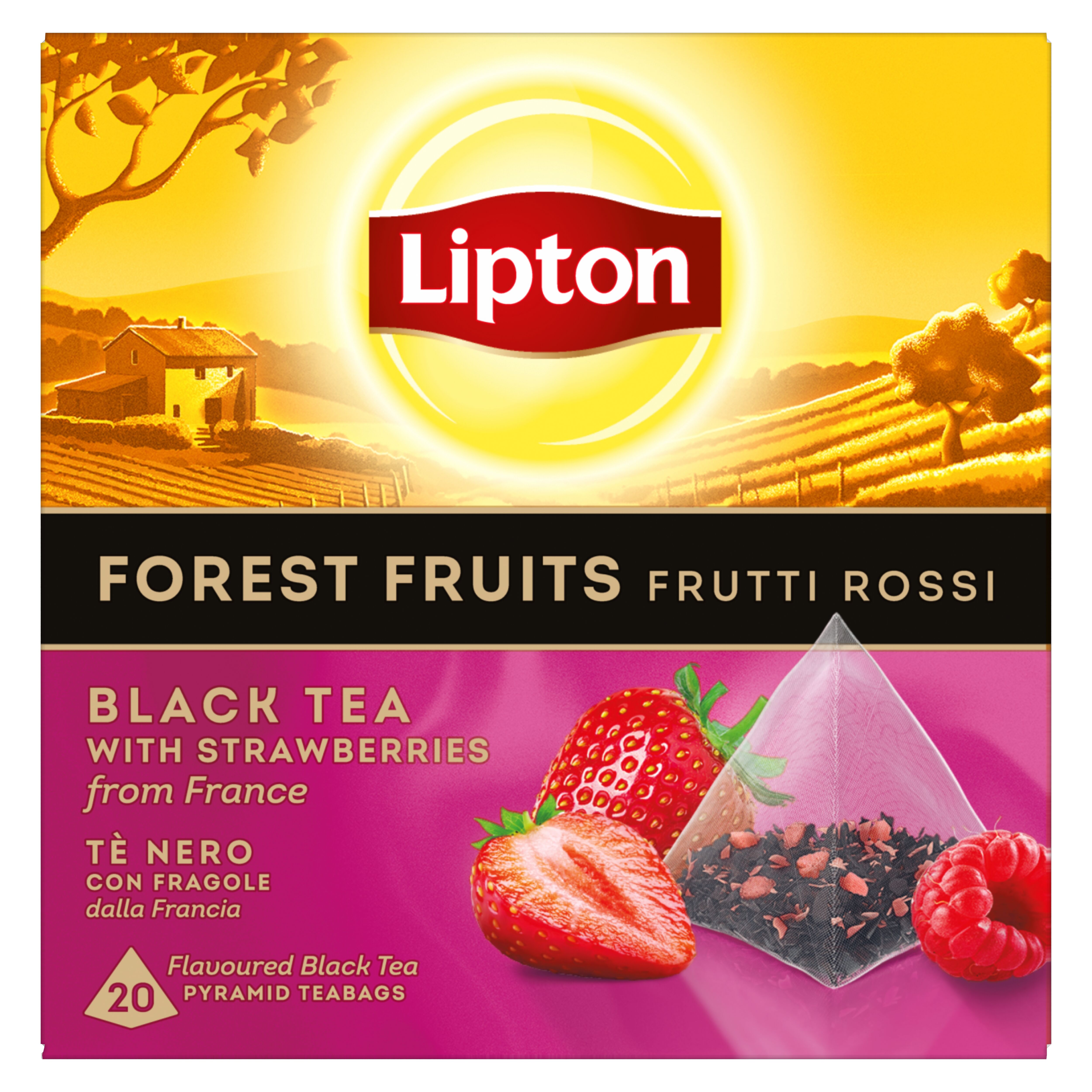 Ελαϊς-Unilever Hellas Α.Ε. Τσάι Μαύρο Φρούτα του δάσους Lipton (20 πυραμίδες x 1,7 g)