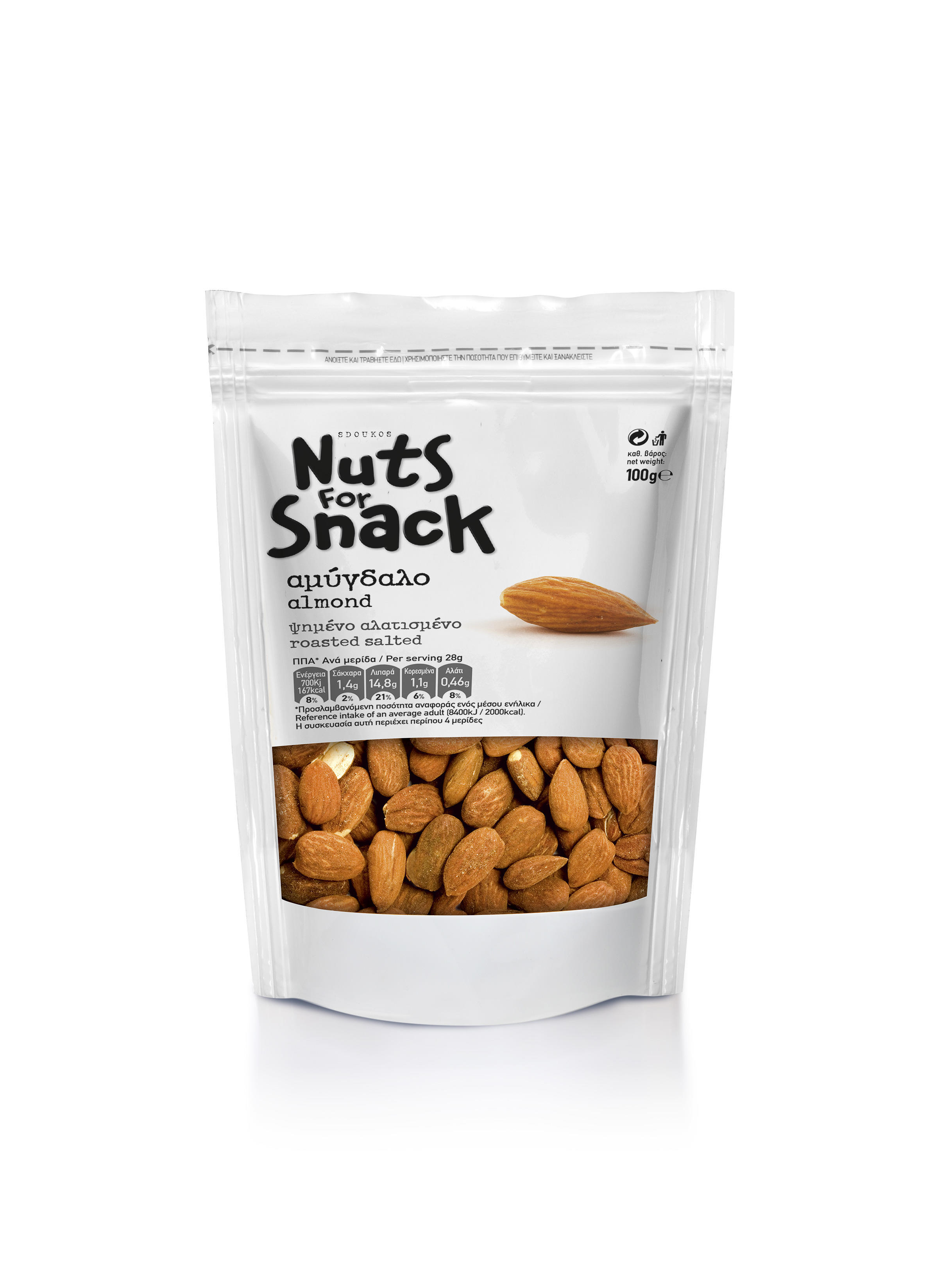 Σδούκος Αμύγδαλο Ψημένο Αλατισμένο Nuts for Snack Σδούκος (100 g)
