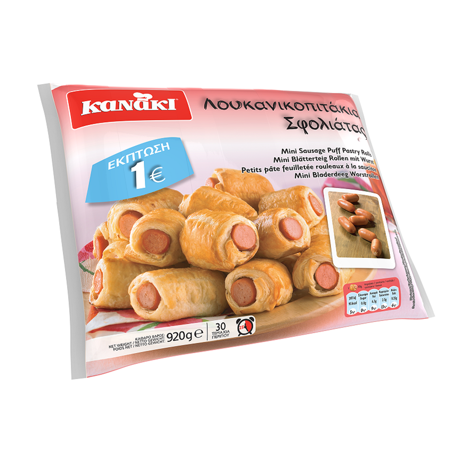 Λουκανικοπιτάκια Κατεψυγμένα -1€ Kanaki (920 g)