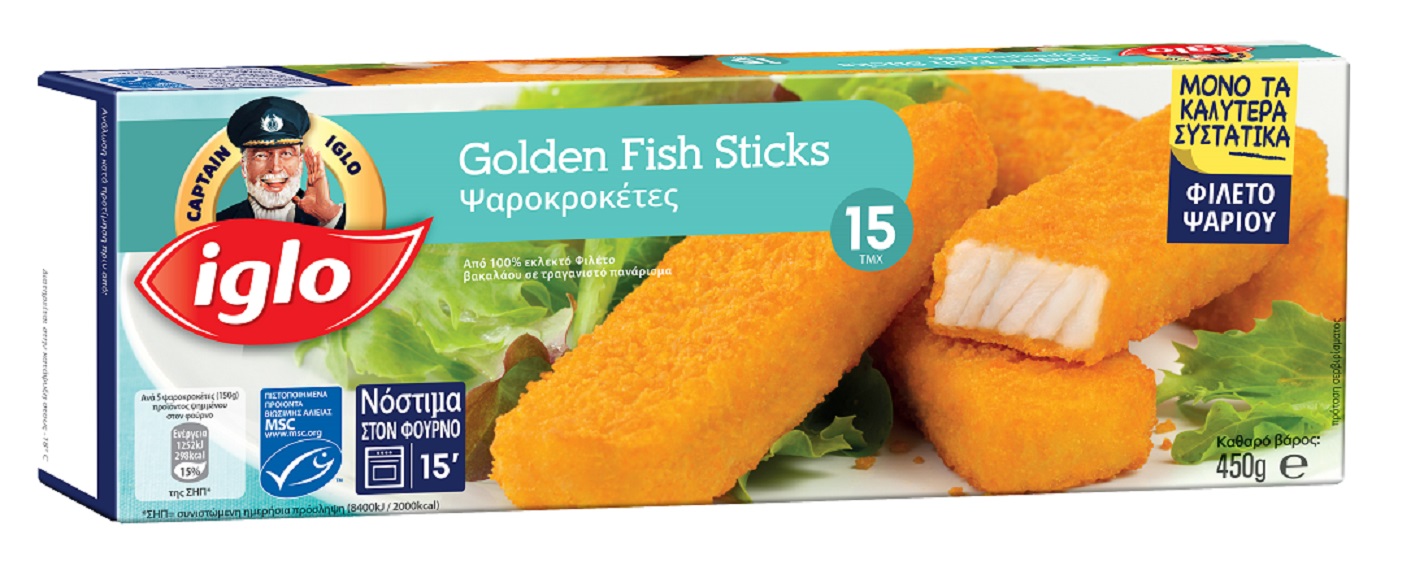 Fish Sticks Κατεψυγμένα 15τεμ.Captain Iglo (450 g)