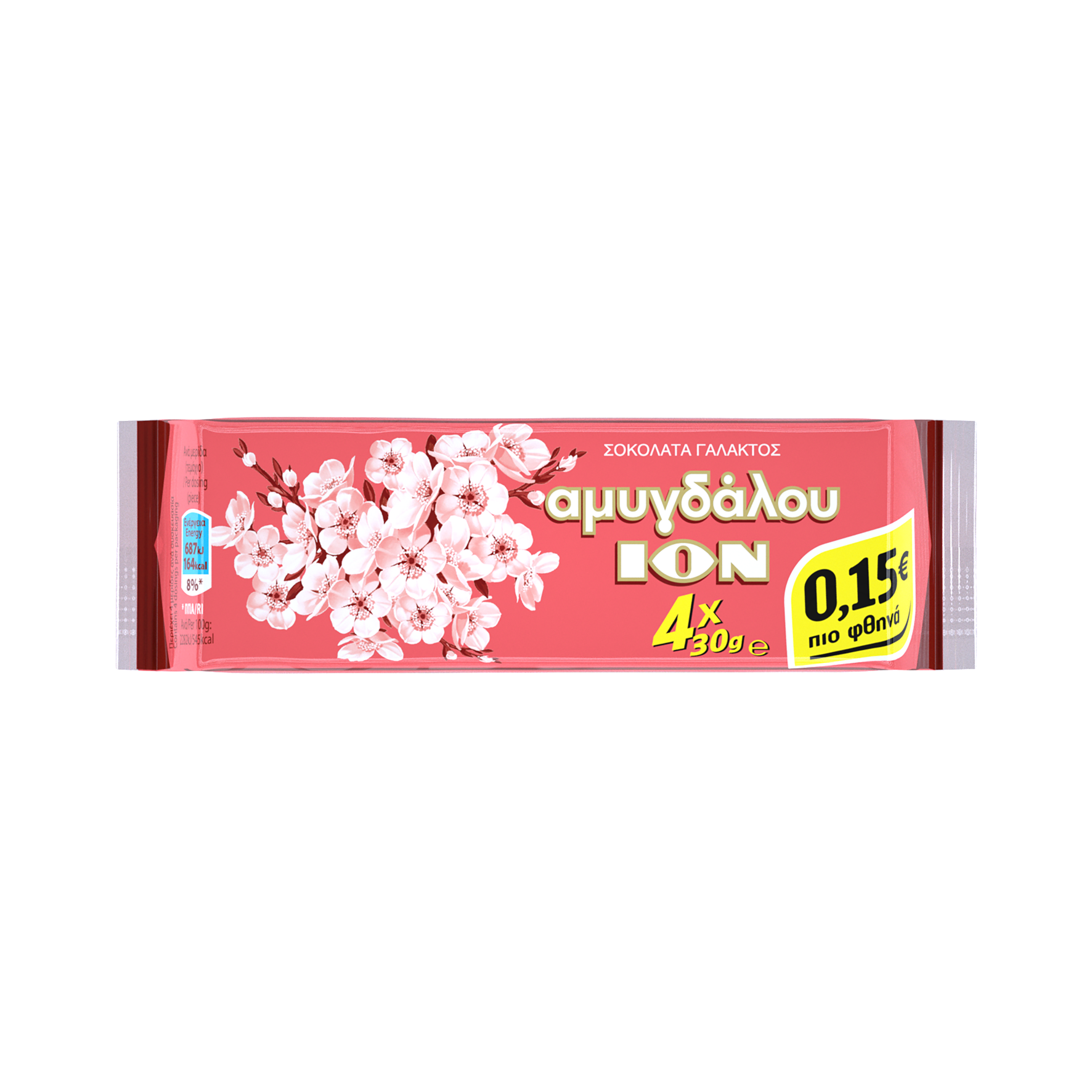 Σοκολάτα γάλακτος Αμυγδάλου ΙΟΝ (4Χ30g) -0,15