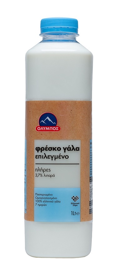Γάλα Φρέσκο Επιλεγμένο Πλήρες 3,7% λιπαρά ΟΛΥΜΠΟΣ (1.0 lt)
