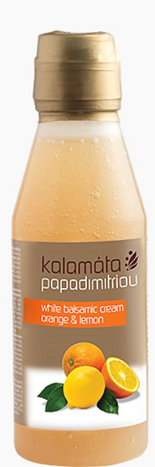 Λευκή Κρέμα Μπαλσάμικου Πορτοκάλι & Λεμόνι Καλαμάτα Παπαδημητρίου (250 ml)