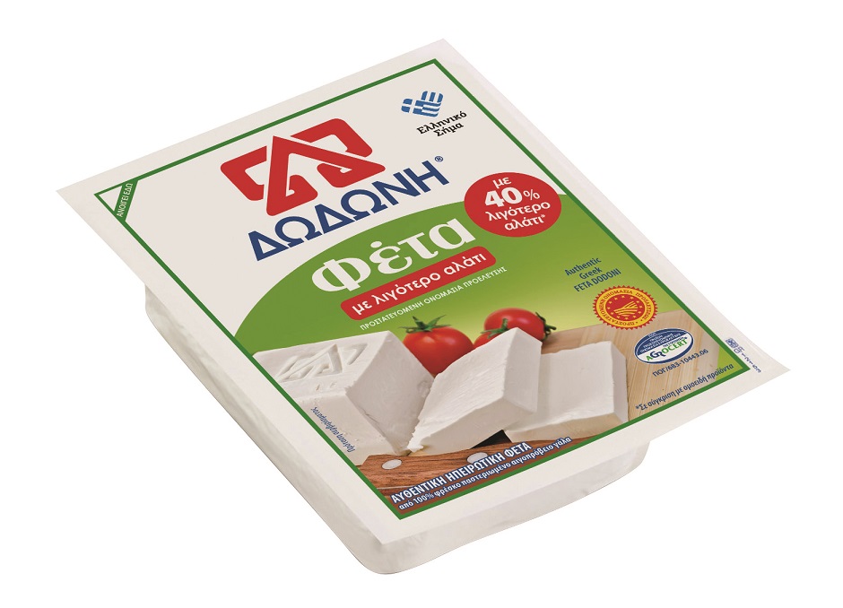 Τυρί Φέτα Π.Ο.Π.με 40% λιγότερο αλάτι Δωδώνη (400 g)