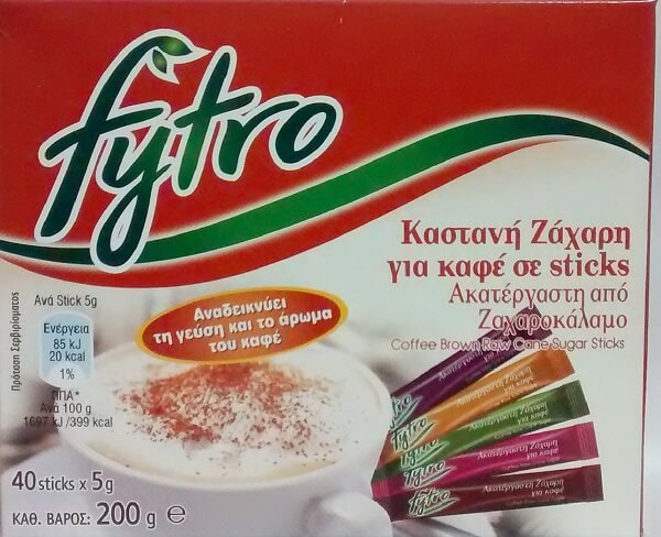 Ζάχαρη Ακατέργαστη σε Sticks Fytro (200g) (5gx40 sticks)