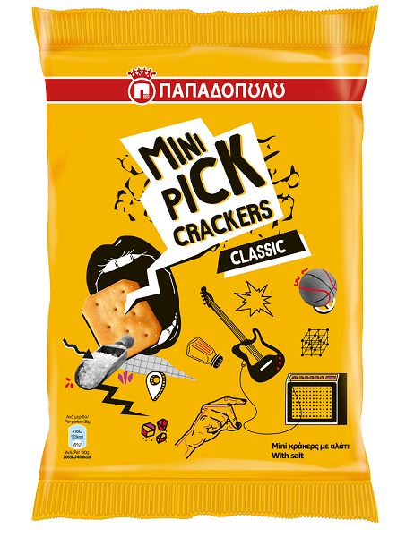 Mini Κράκερς με Aλάτι Pick Παπαδοπούλου (250 g)