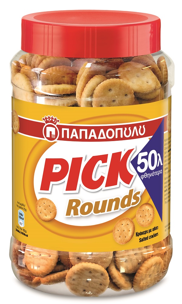 Κράκερς με Αλάτι σε Βάζο Pick Rounds Παπαδοπούλου (335g) -0,50€