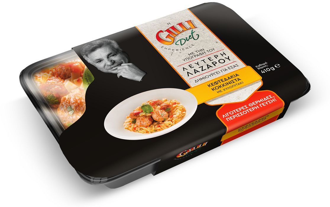 Κεφτεδάκια Κοκκινιστά με Χυλοπιτάκι Gilli Diet (410g)