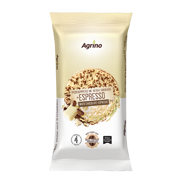 Agrino Ρυζογκοφρέτα με λευκή σοκολάτα & espresso Agrino (60g)