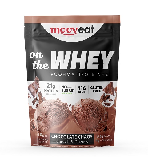Healthier Choice Μείγμα πρωτεΐνης on the WHEY Chocolate Chaos MOOVEAT (30g)