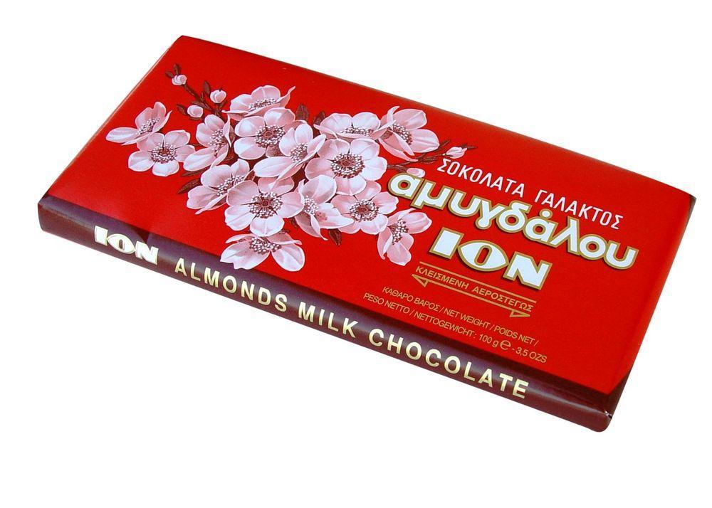Σοκολάτα γάλακτος αμυγδάλου ΙΟΝ (100g)