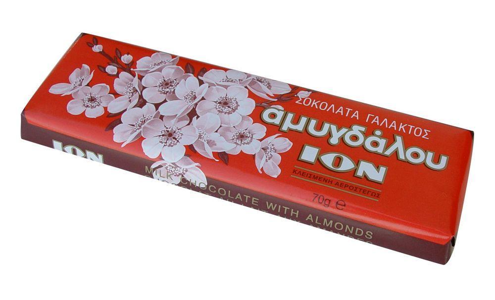 Σοκολάτα γάλακτος αμυγδάλου ΙΟΝ (70g)