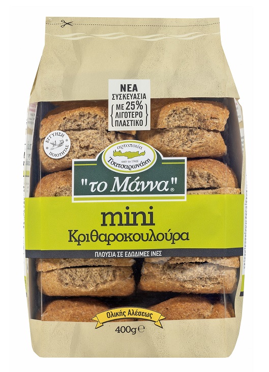 Κριθαροκουλούρα Κομμένη Μίνι Το Μάννα (400 g)
