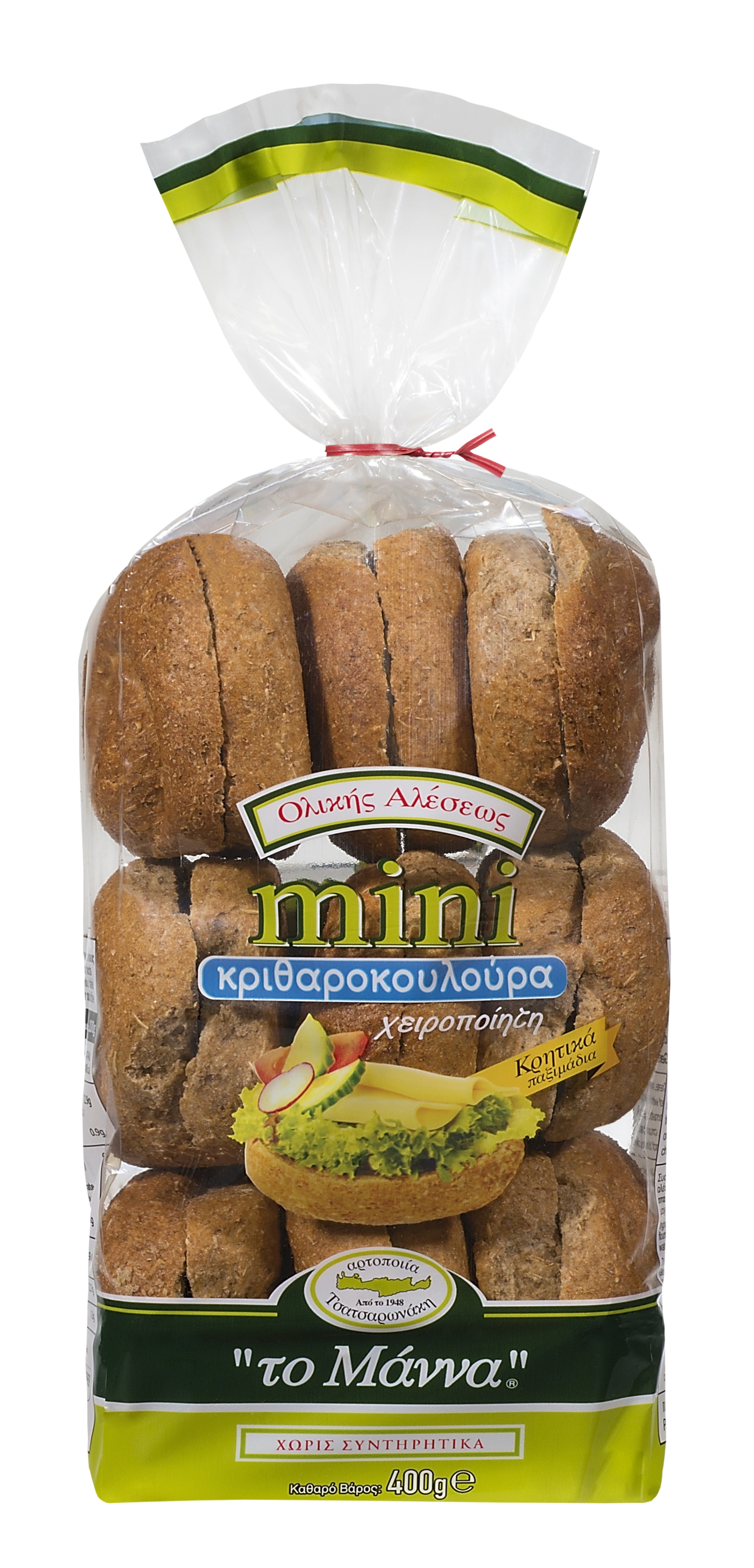 Κριθαροκουλούρα Κομμένη Μίνι Το Μάννα (400 g)