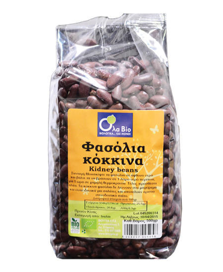Φασόλια Κόκκινα (kidney) Βιολογικά, Βιουγεία (500 g)